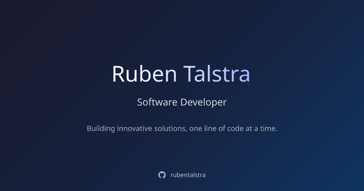 Ruben Talstra - Software Developer